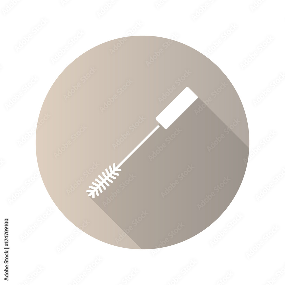 Mascara flat design long shadow glyph icon