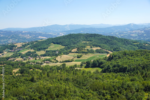 Mountain green valley stream landscape