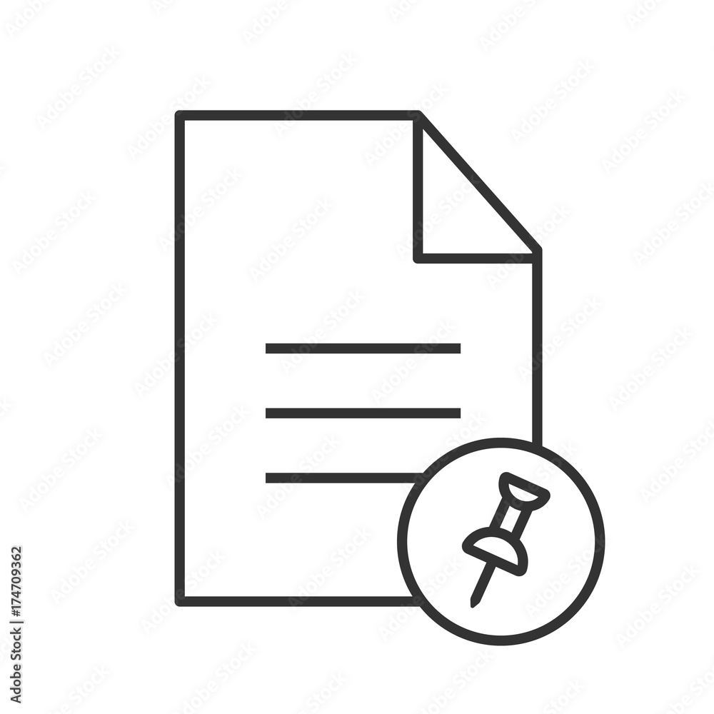 Pin document linear icon Pin document linear icon