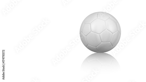 Handball ball on a reflecting white floor