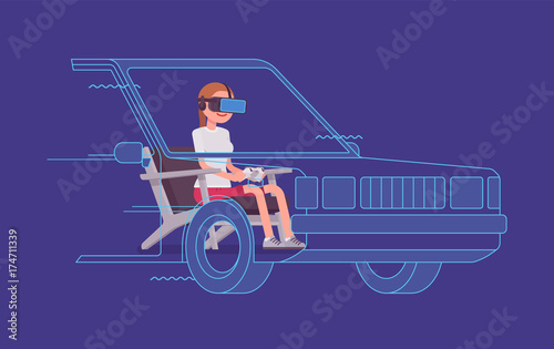 VR woman driving test