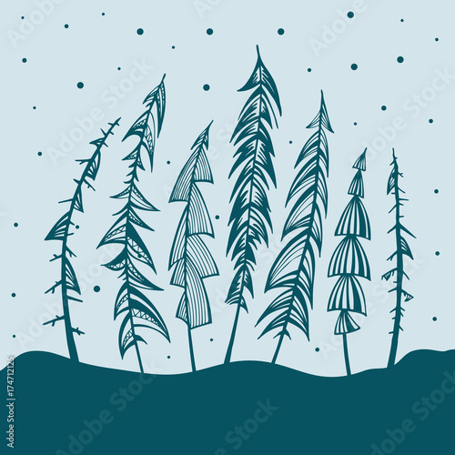 Fototapeta Naklejka Na Ścianę i Meble -  Christmas Tree Holidays Illustration