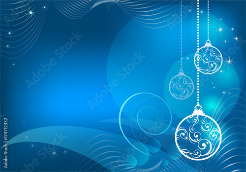 Christmas abstract blue background