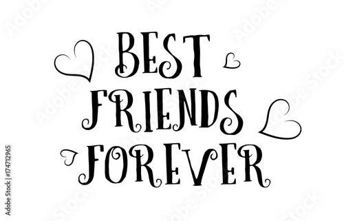 best friends forever love quote logo greeting card poster design