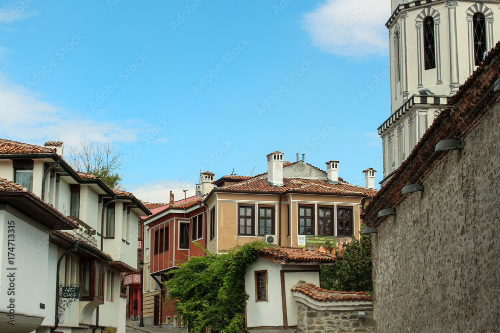 Renaissance houses in the Old Town in Plovdiv, Bulgaria