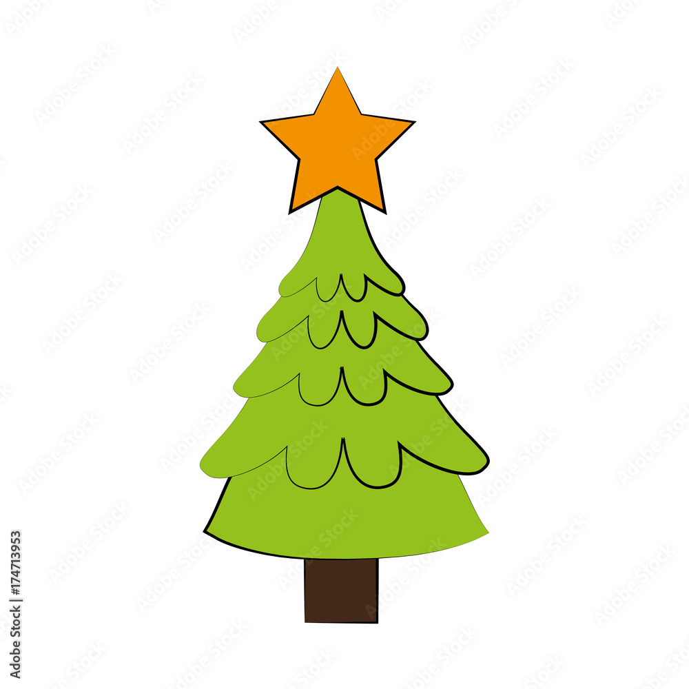 Obraz premium tree christmas related icon image vector illustration design 