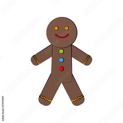 gingerbread man cookie christmas related icon image vector illustration design 