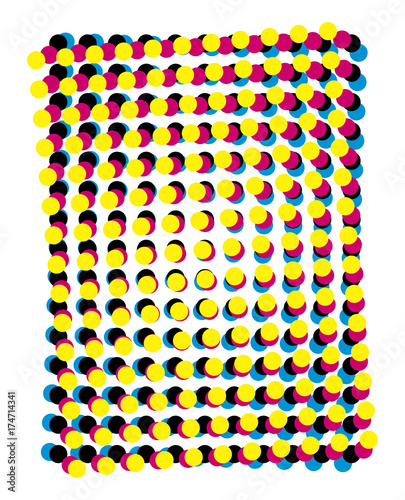 cmyk moiré - poorly set process colors - improperly rotated for printing