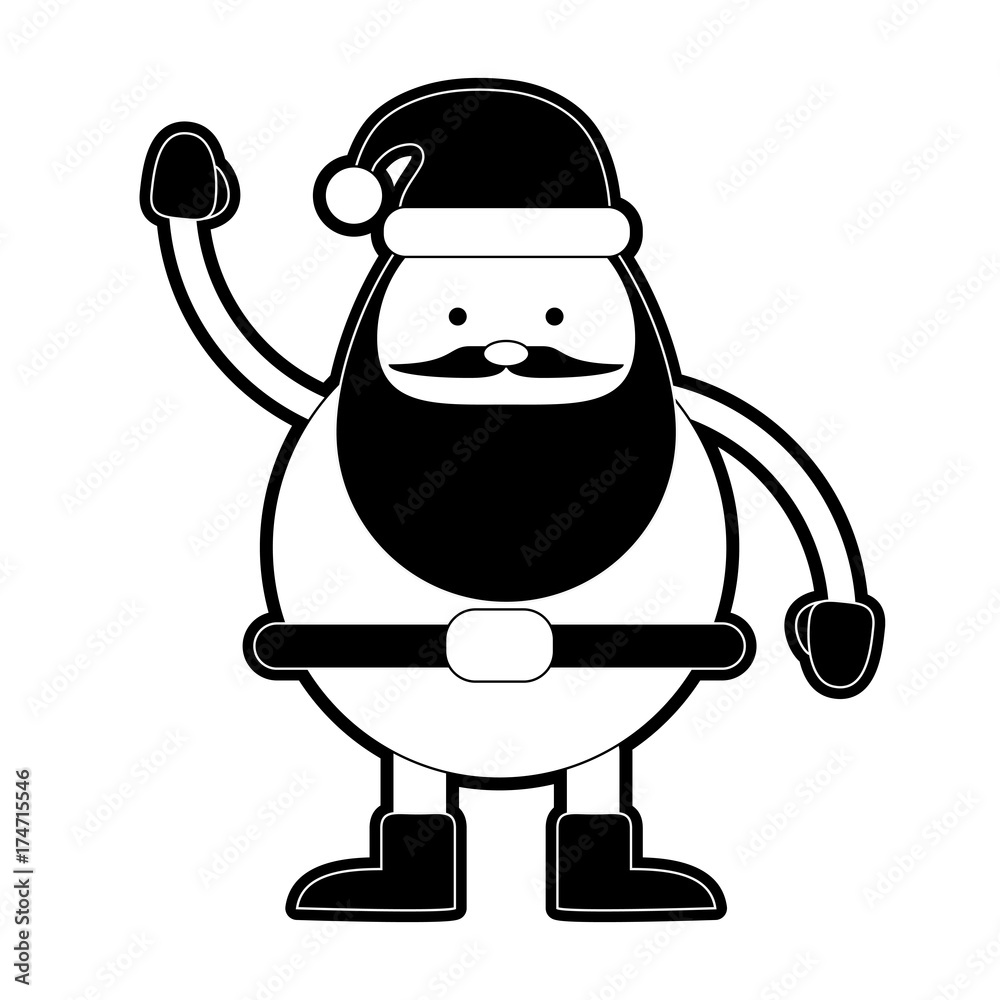 santa claus christmas related icon image vector illustration design  black and white