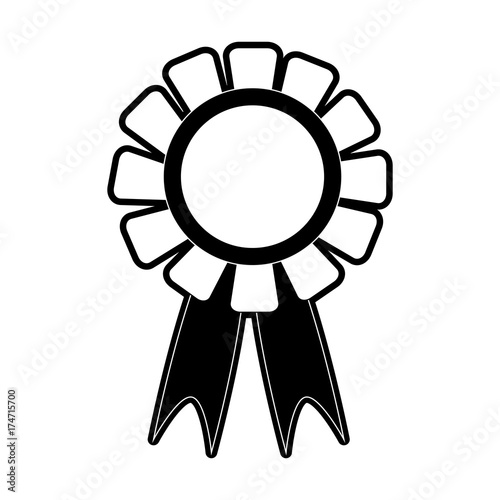 medal prize icon image vector illustration design  black and white