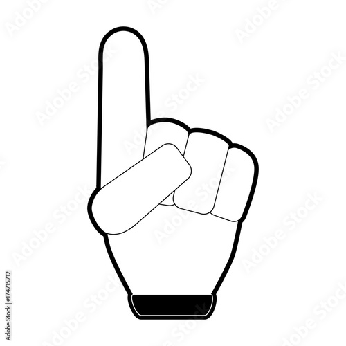 foam finger icon image vector illustration design  black and white