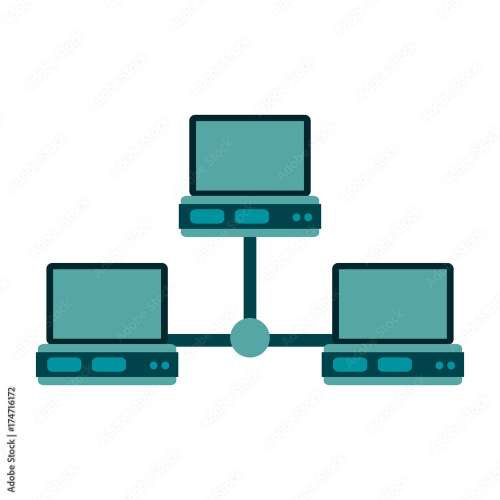 computers with blank screen connected to each other icon image vector illustration design computers with blank screen connected to each other icon image vector illustration design