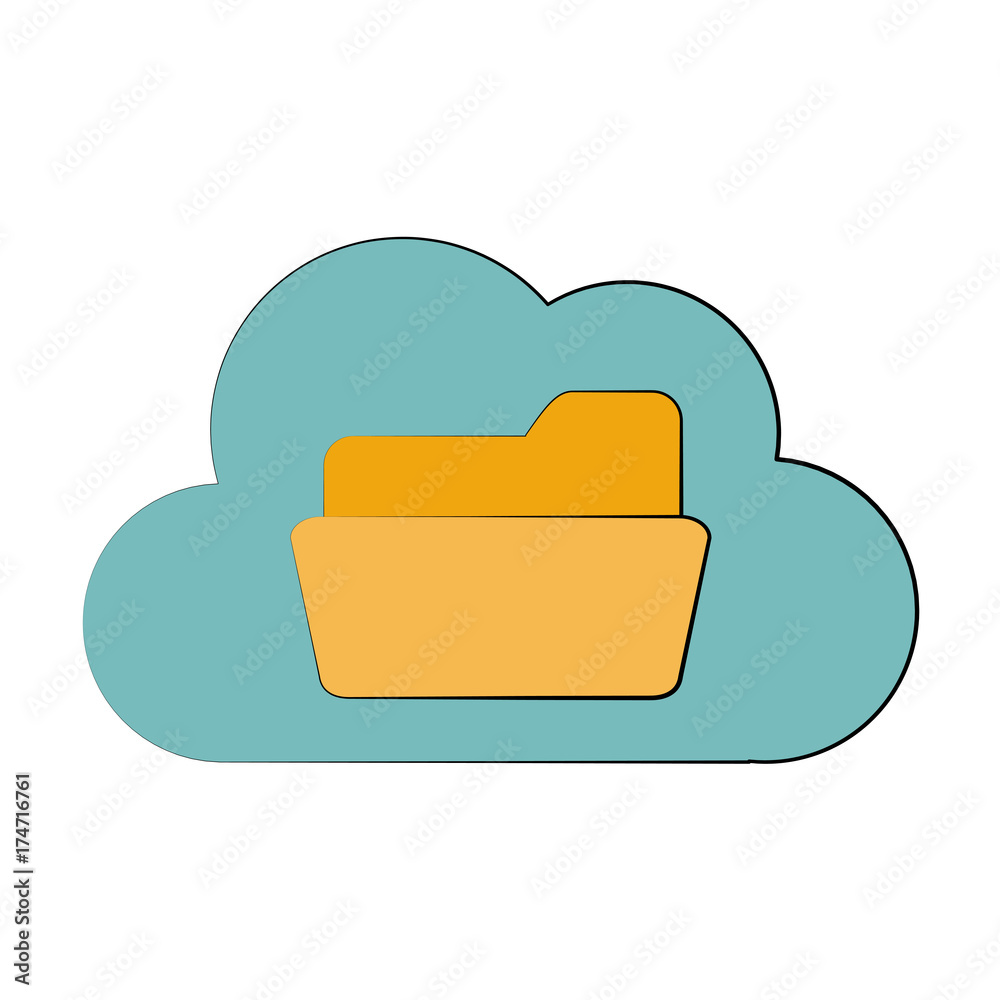 file folder with cloud storage icon image vector illustration design file folder with cloud storage icon image vector illustration design