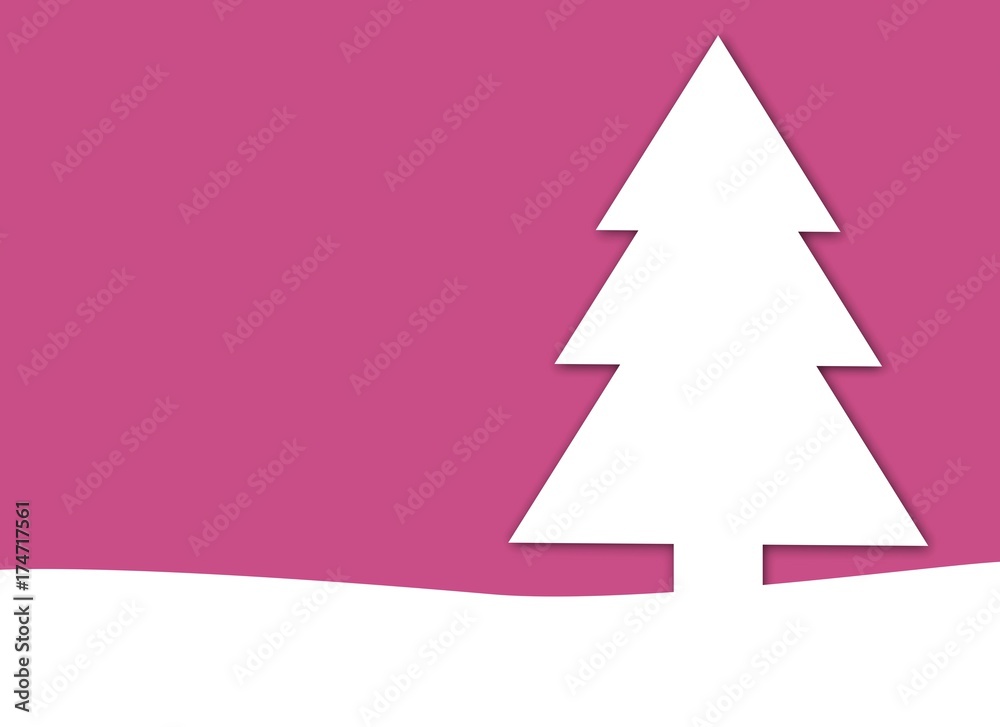 Obraz premium Schlichte pinke Weihnachtskarte