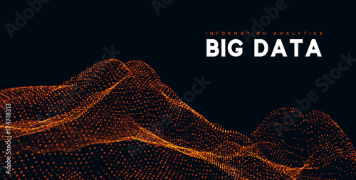 Big data visualization. Information wave technology. Futuristic abstract background of digital data