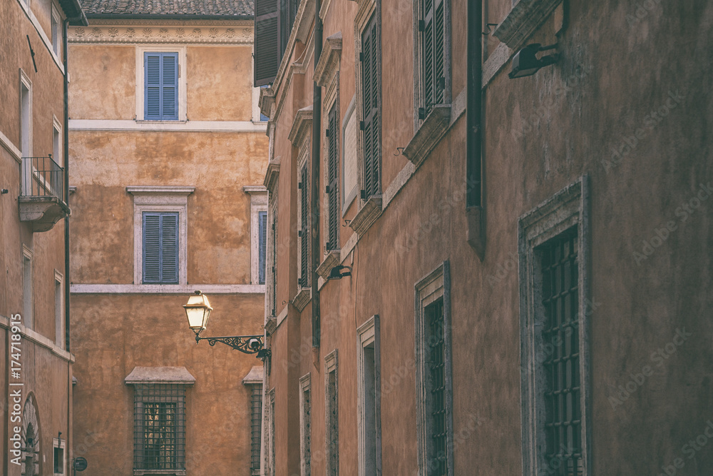 Facades of houses in Rome