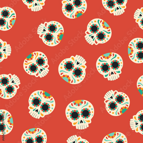 Day of the dead traditional sugar skull pattern