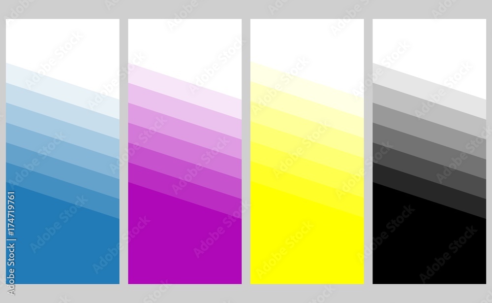4 farbige Banner mit Farbverlauf