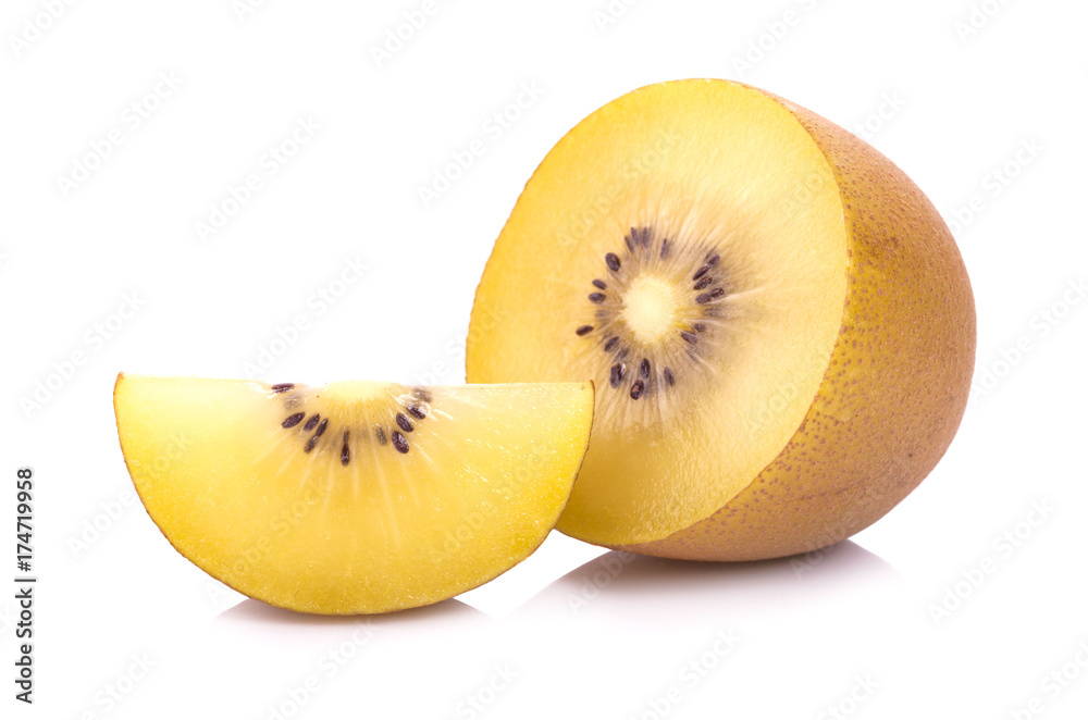 Gold kiwi fruit on a white background Gold kiwi fruit on a white background