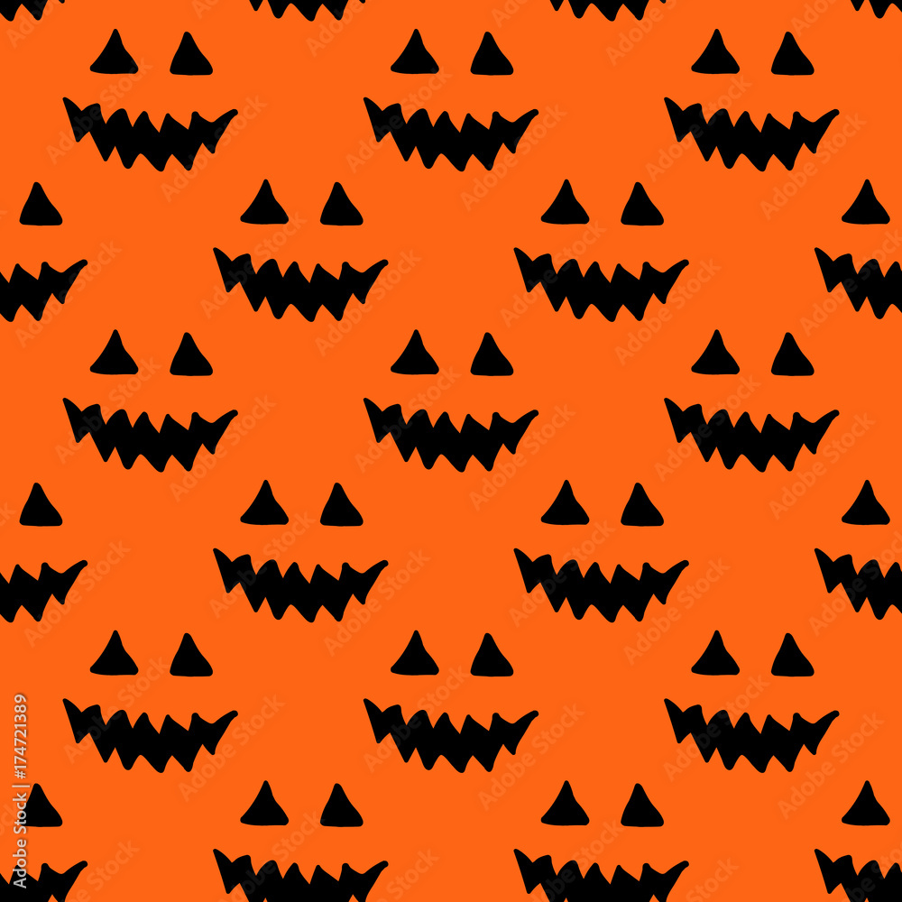 Halloween pumpkin seamless pattern. Scary repeating texture, endless background. Halloween pumpkin seamless pattern. Scary repeating texture, endless background.