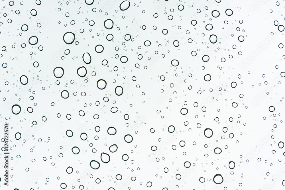 Abstract background black and white droplet from rain fall on glass