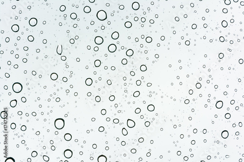 Abstract background black and white droplet from rain fall on glass
