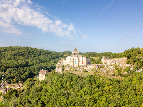 Aerial view of Castelnau in Dordogne  France