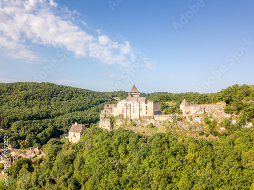 Aerial view of Castelnau in Dordogne, France photo