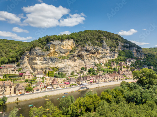 Aerial view of La Roque Gageac France