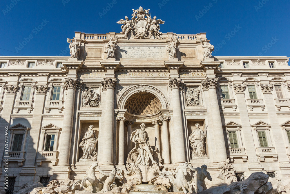 Trevi fountain in afternoon.