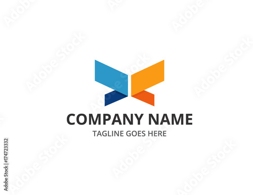 Free Download Fold X Letter Butterfly Logo  - GFXLoad
