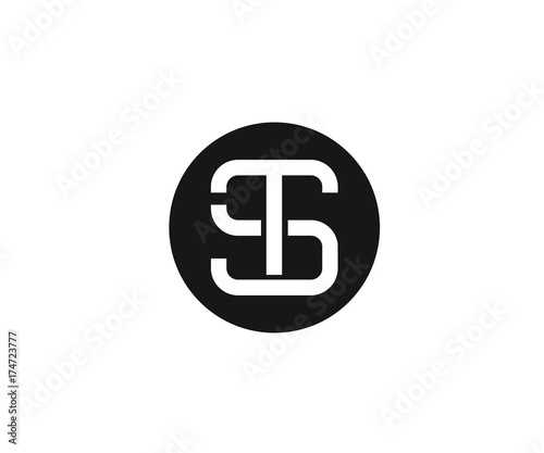 S and T Letter Monogram Logo
