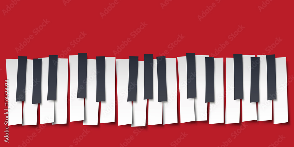 Fototapeta fortepian - muzyka - klawiatura - symbol - grafika - plakat - klawiatura fortepianu - impreza muzyczna