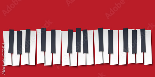 Obraz na plátně piano - musique - clavier - symbole - graphique - affiche - clavier de piano - f