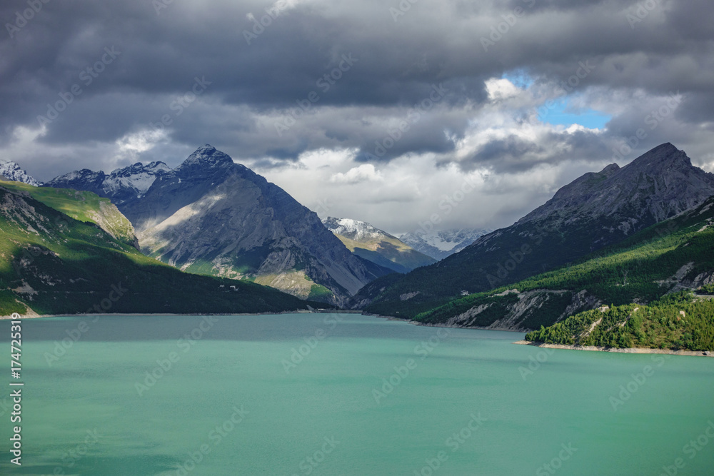 Lake of Cancano and mountains Bormio (Province of Sondrio) Lake of Cancano and mountains Bormio (Province of Sondrio)