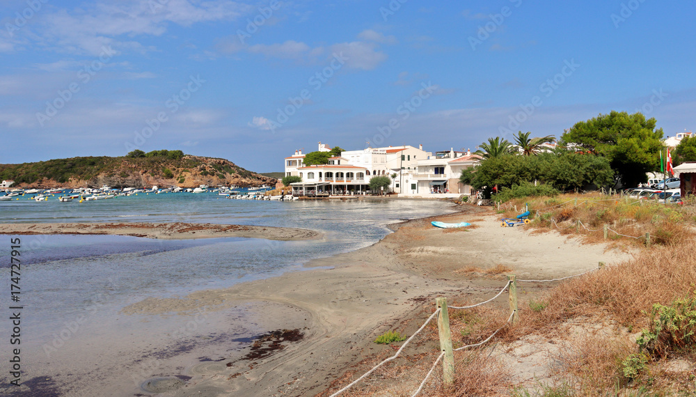 Minorcan seaside village of Es Grau on the Balearic Islands