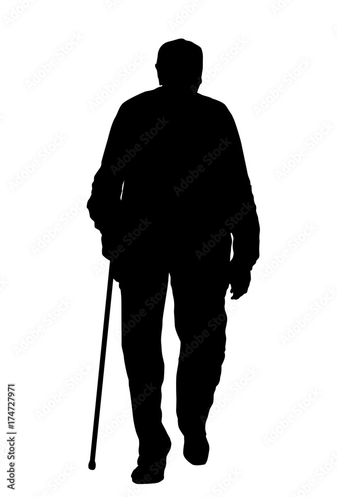 Old man silhouette Stock Vector | Adobe Stock