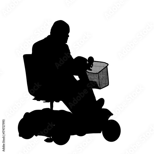 Senior driving mobility scooter