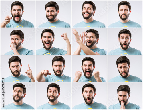 Emotions faces set