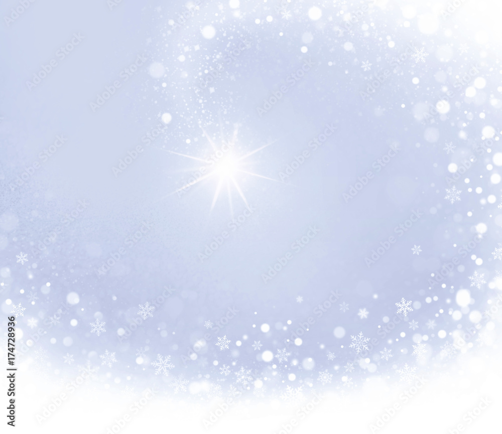Christmas star on silver Christmas star on silver