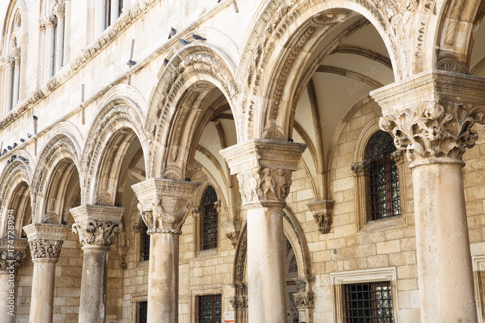 Details of exterior of the Rector's palace in Dubrovnik, Croatia