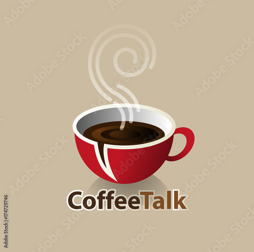 Vector abstract  coffee talk symbol for community forum