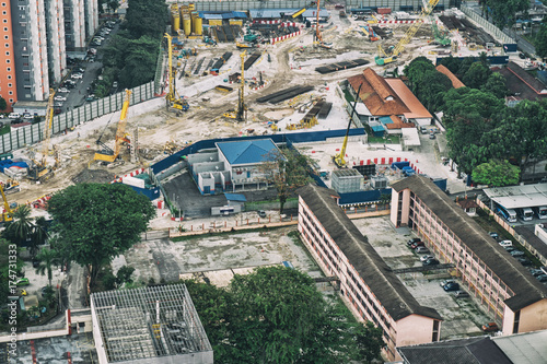 Top view of building in Kuala Lumpur city, Malaysia