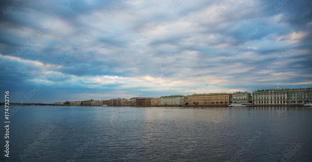 Embankment of the Neva River in St. Petersburg - Russia