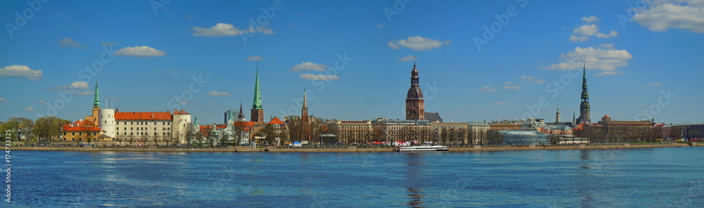 Panoramic view of Riga and river Daugava (Latvia) Panoramic view of Riga and river Daugava (Latvia)