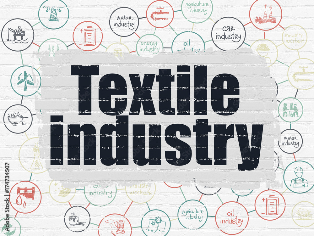 Manufacuring concept: Textile Industry on wall background