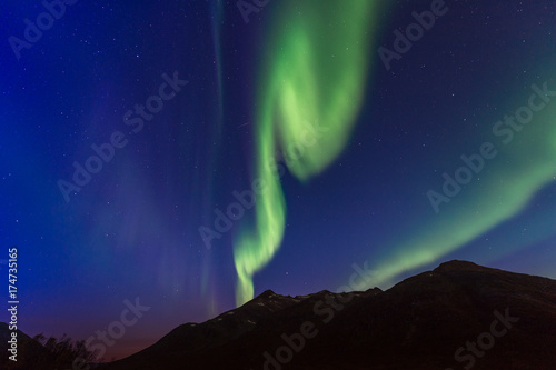 the polar lights over the city of Tromso