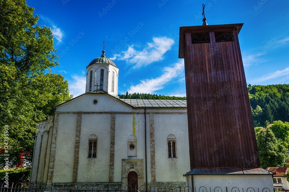 Naklejka premium Nova Varos, Serbia August 03, 2017: Church of the Holy Trinity in Nova Varos in Serbia