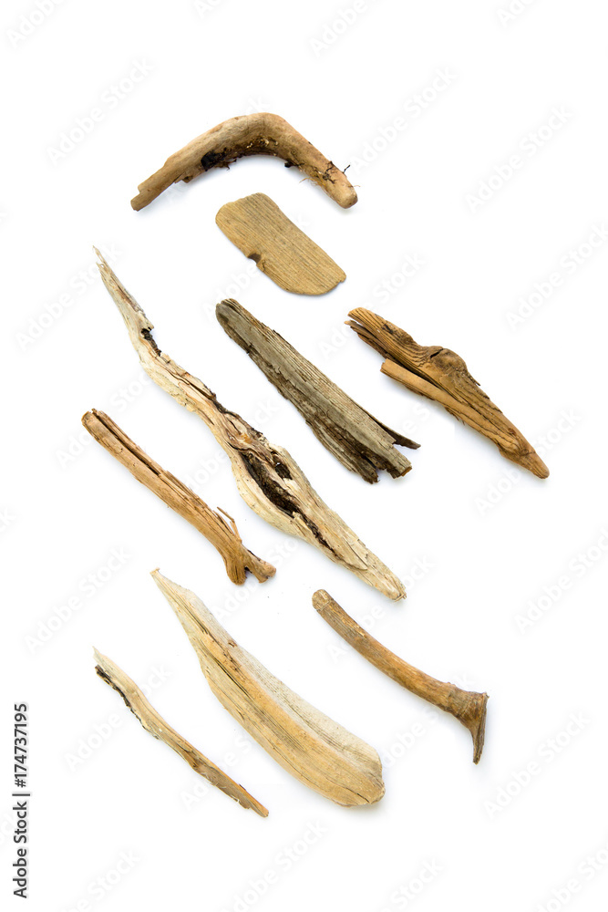 Driftwood on white Driftwood on white