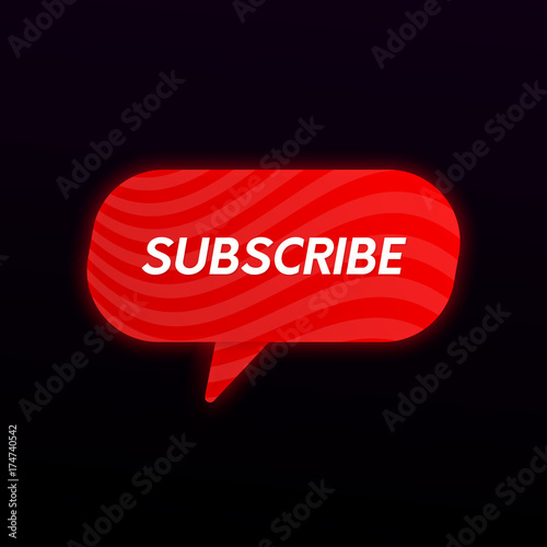 Abstract subscribe button icon. Social network promo banner.